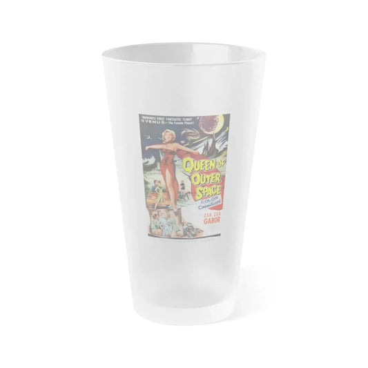 QUEEN OF OUTER SPACE 1958 Movie Poster - Frosted Pint Glass 16oz 16oz Frosted - Go Mug Yourself