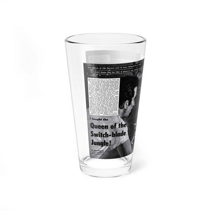 Queen of the Switch-blade Jungle, Man's Adventure, December 1958 (Magazine Illustration) Pint Glass 16oz - Go Mug Yourself