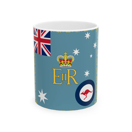 Queens Colour for Royal Australian Air Force (Australia) White Coffee Mug-11oz-Go Mug Yourself