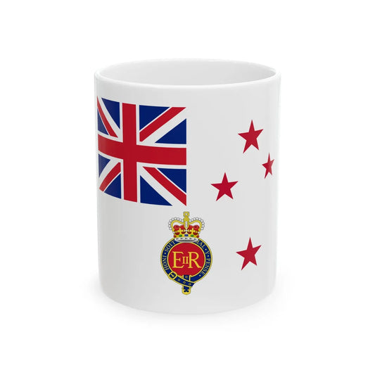 Queens Colour for Royal New Zealand Navy (New Zealand) White Coffee Mug 11oz - Go Mug Yourself