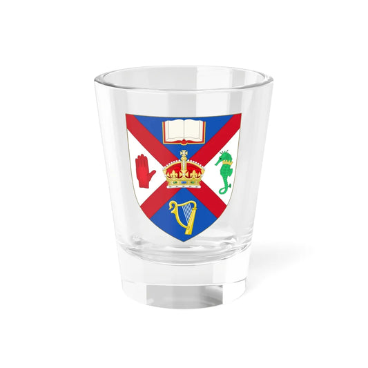 Queens University of Belfast arms (United Kingdom) (Coat of Arms) Shot Glass 1.5oz 1.5oz - Go Mug Yourself