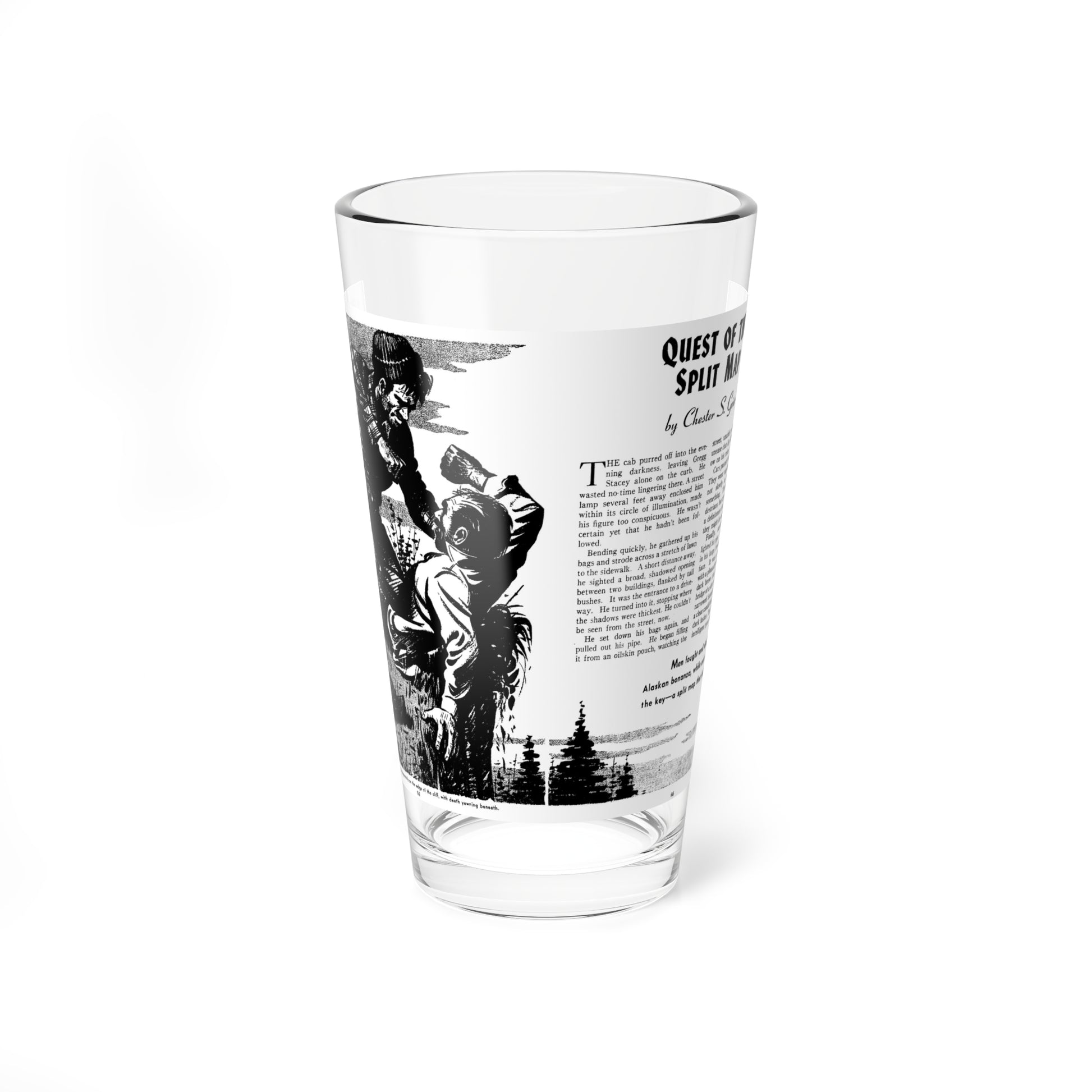 Quest of the Split Map, Mammoth Adventure, November 1946 (Magazine Illustration) Pint Glass 16oz-16oz-Go Mug Yourself