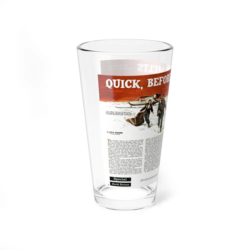 Quick, Before It Melts, Stag magazine, July, 1964 (Magazine Illustration) Pint Glass 16oz-Go Mug Yourself
