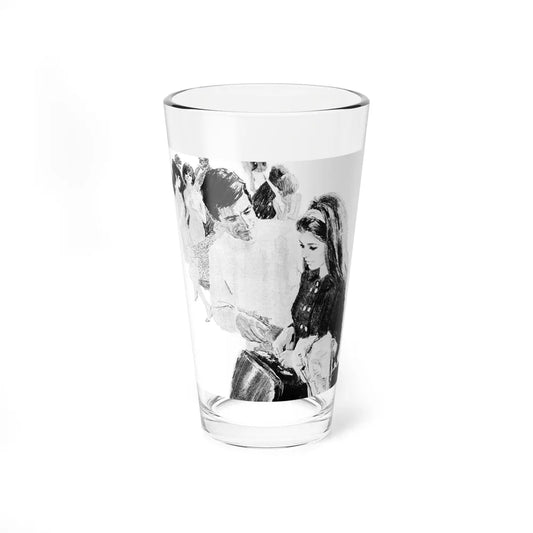 Quiet Girl by Barbara Perkins, Woman's Weekly, 1968 (2) (Magazine Illustration) Pint Glass 16oz 16oz - Go Mug Yourself