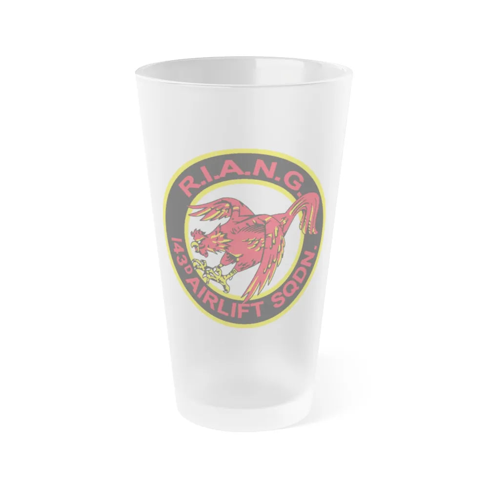 R.I.A.N.G. 143rd Airlift Sq (U.S. Air Force) Frosted Pint Glass 16oz-16oz-Frosted-Go Mug Yourself