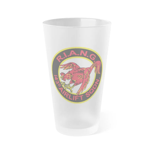 R.I.A.N.G. 143rd Airlift Sq (U.S. Air Force) Frosted Pint Glass 16oz-16oz-Frosted-Go Mug Yourself