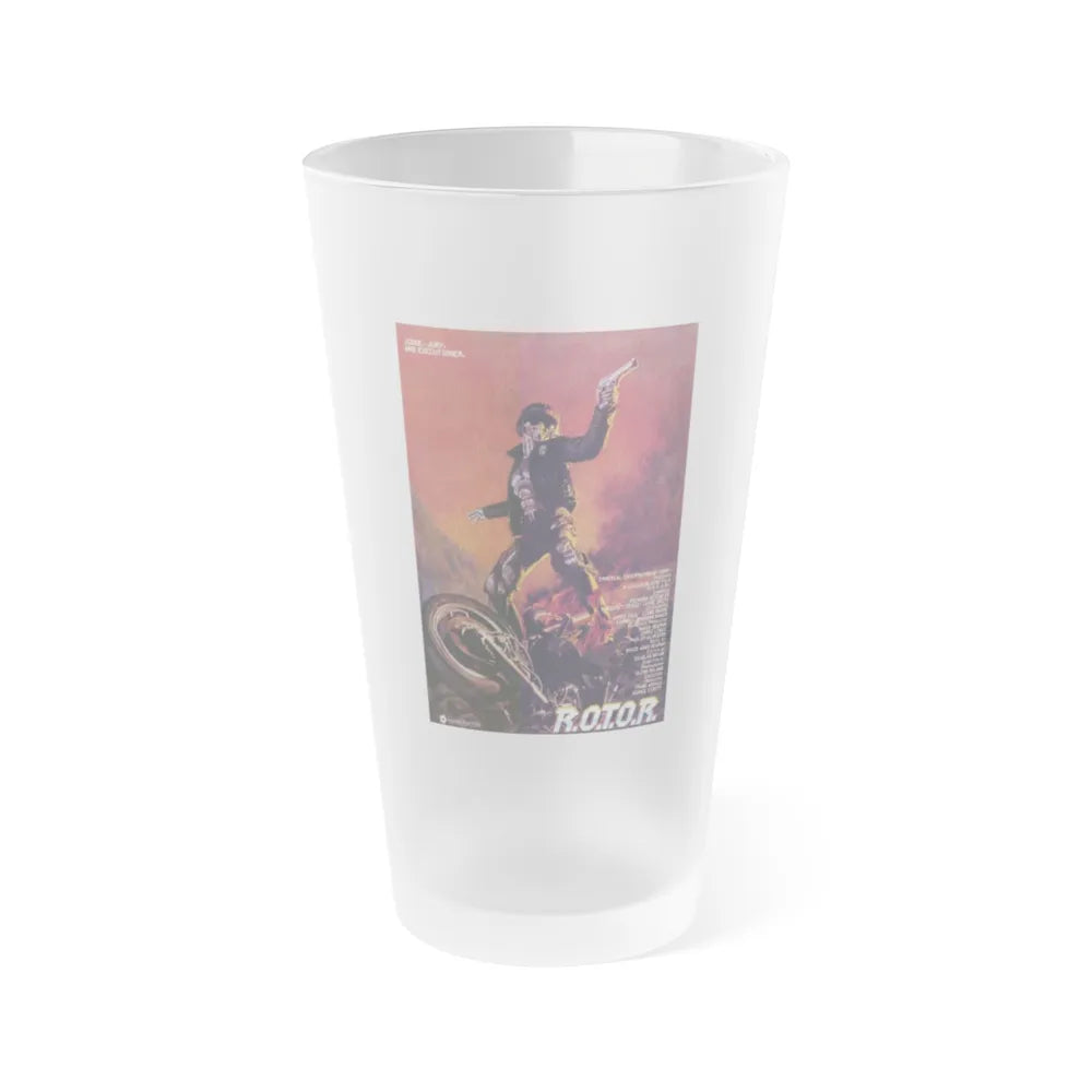 R.O.T.O.R. 1987 Movie Poster - Frosted Pint Glass 16oz-Go Mug Yourself