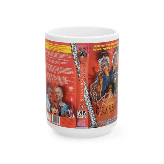 RABID GRANNIES (VHS COVER) - White Coffee Mug 15oz - Go Mug Yourself