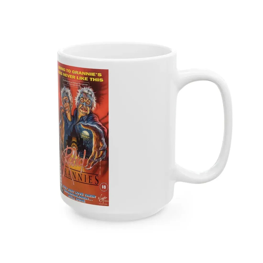 RABID GRANNIES (VHS COVER) - White Coffee Mug - Go Mug Yourself