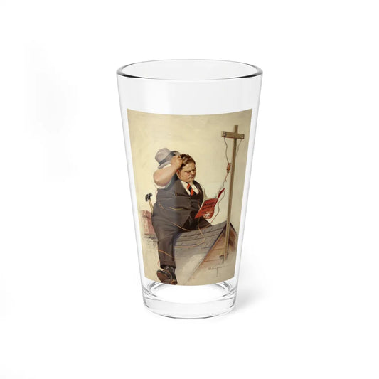 Radio Antennae, The Saturday Evening Post cover, May 2, 1925 (Magazine Illustration) Pint Glass 16oz 16oz - Go Mug Yourself