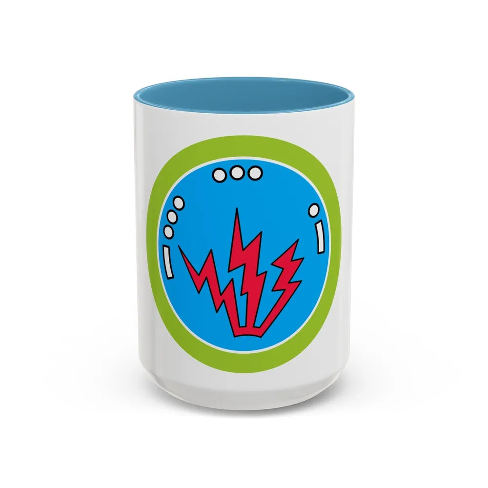 Radio (Boy Scout Merit Badge) Accent Coffee Mug-15oz-Light Blue-Go Mug Yourself