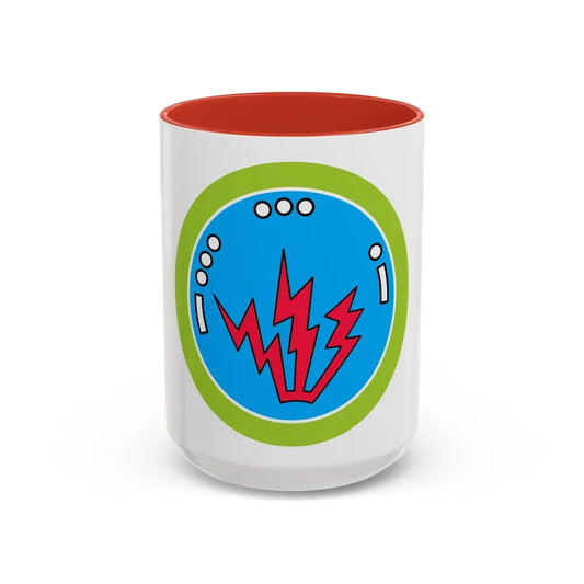 Radio (Boy Scout Merit Badge) Accent Coffee Mug-15oz-Red-Go Mug Yourself