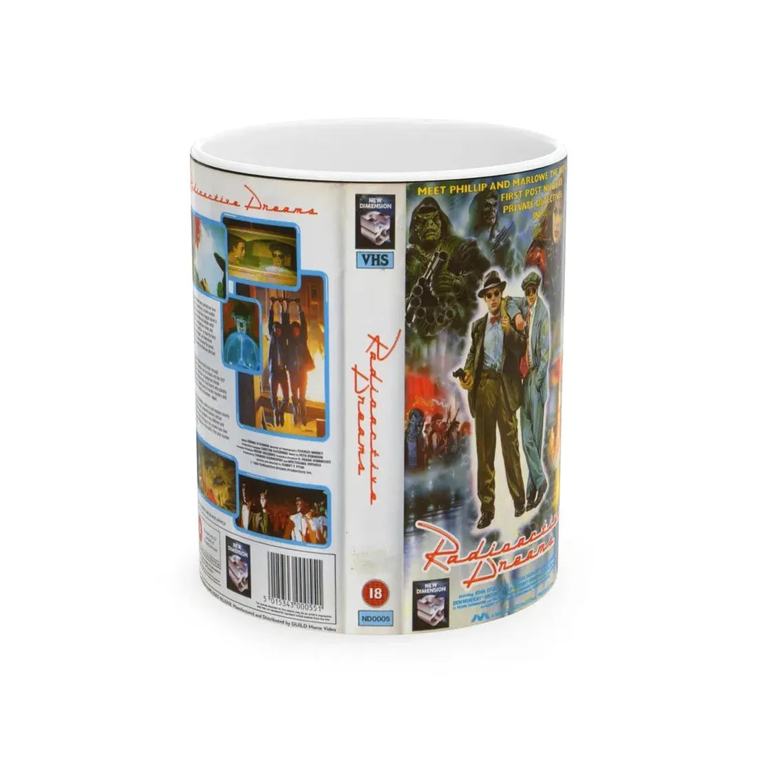 RADIOACTIVE DREAMS SCIFI (VHS COVER) - White Coffee Mug 11oz - Go Mug Yourself