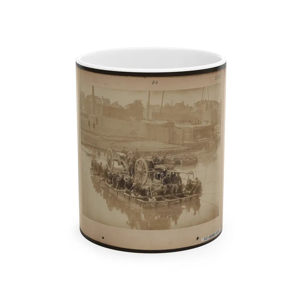 Raft Of Blanket Boats Ferrying Field Artillery And Men Over Potomac River (U.S. Civil War) White Coffee Mug-11oz-Go Mug Yourself