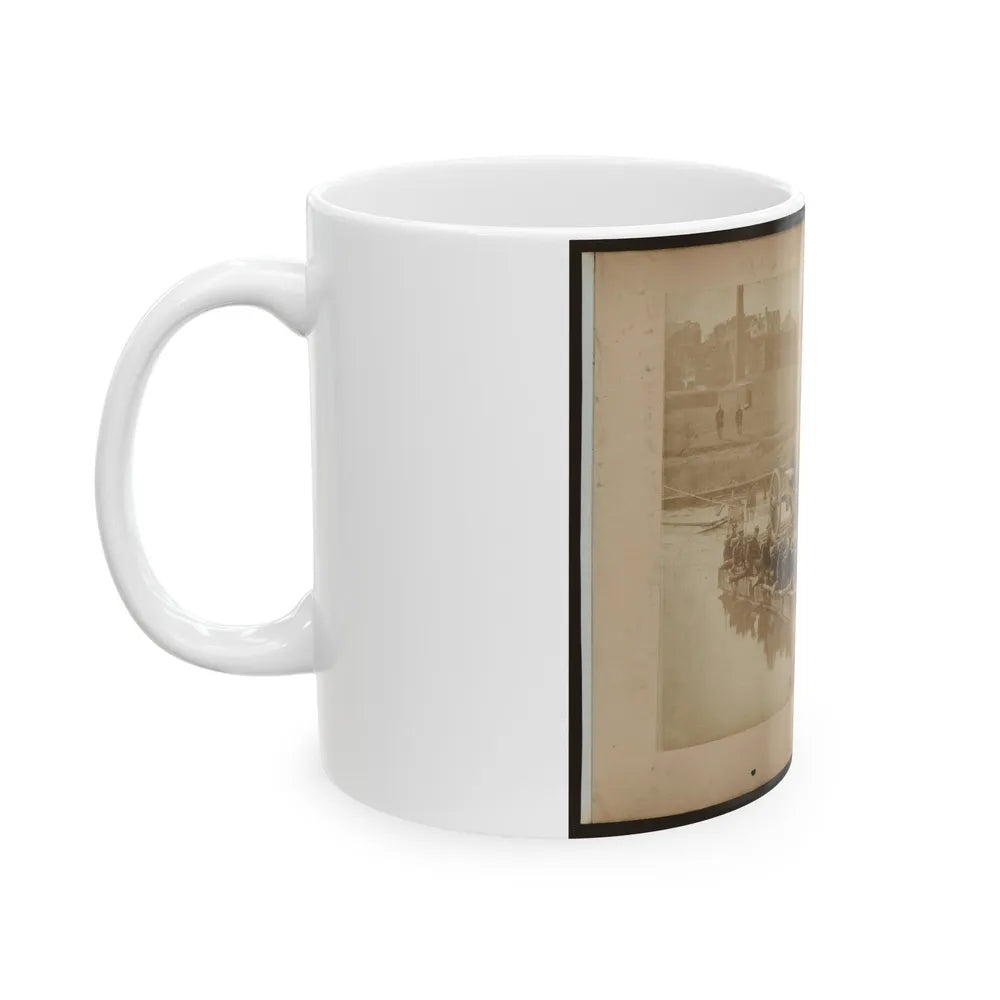 Raft Of Blanket Boats Ferrying Field Artillery And Men Over Potomac River (U.S. Civil War) White Coffee Mug-Go Mug Yourself