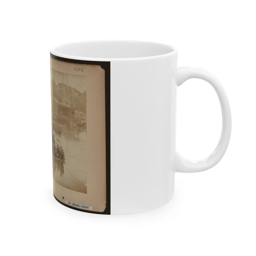 Raft Of Blanket Boats Ferrying Field Artillery And Men Over Potomac River (U.S. Civil War) White Coffee Mug-Go Mug Yourself