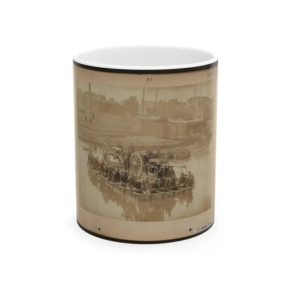 Raft Of Blanket Boats Ferrying Field Artillery And Men Over Potomac River (U.S. Civil War) White Coffee Mug 11oz - Go Mug Yourself
