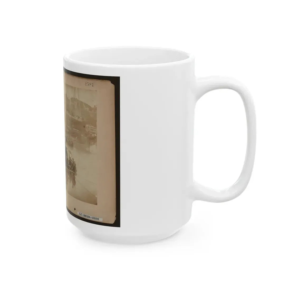 Raft Of Blanket Boats Ferrying Field Artillery And Men Over Potomac River (U.S. Civil War) White Coffee Mug - Go Mug Yourself