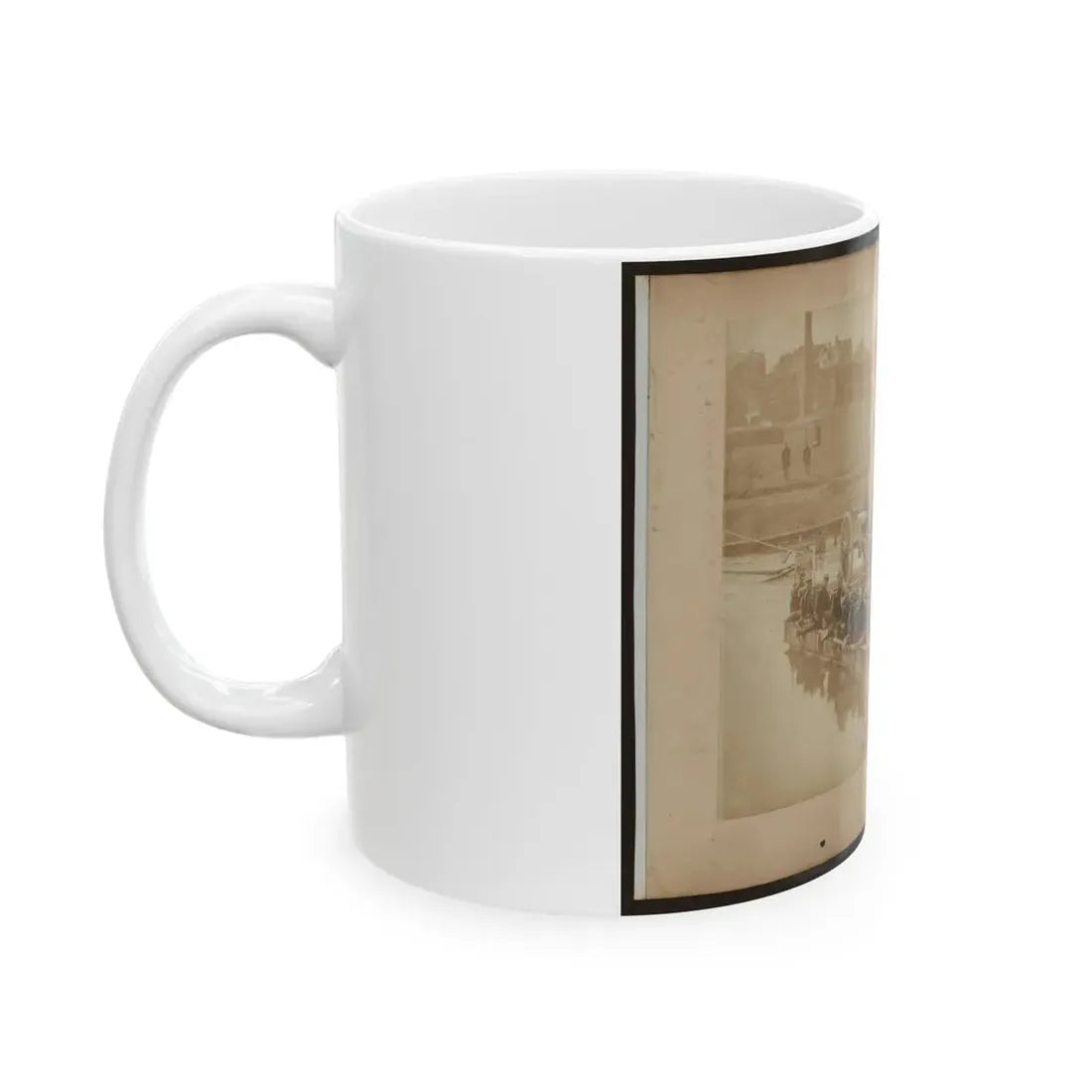Raft Of Blanket Boats Ferrying Field Artillery And Men Over Potomac River (U.S. Civil War) White Coffee Mug - Go Mug Yourself