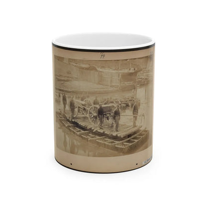 Raft Of Blanket Boats Ferrying Field Artillery And Soldiers Across The Potomac River (U.S. Civil War) White Coffee Mug-11oz-Go Mug Yourself