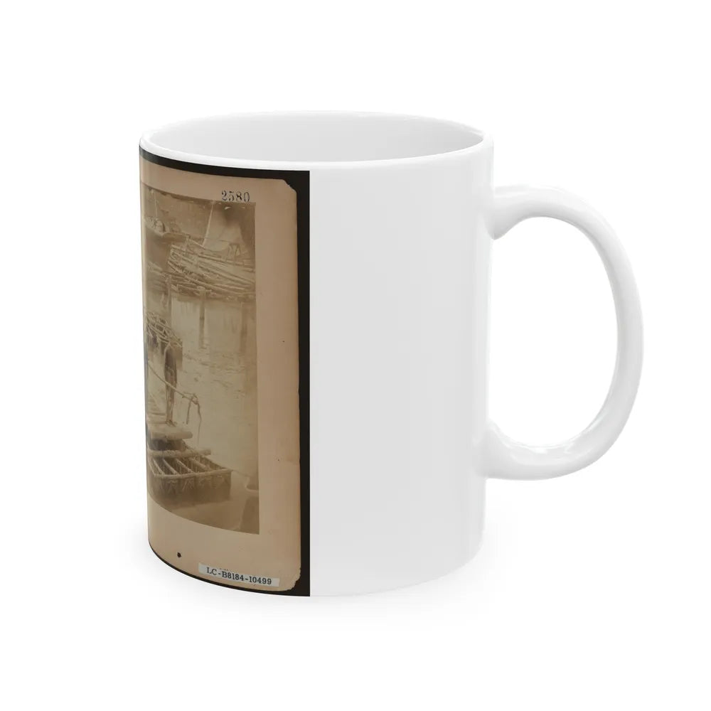 Raft Of Blanket Boats Ferrying Field Artillery And Soldiers Across The Potomac River (U.S. Civil War) White Coffee Mug-Go Mug Yourself