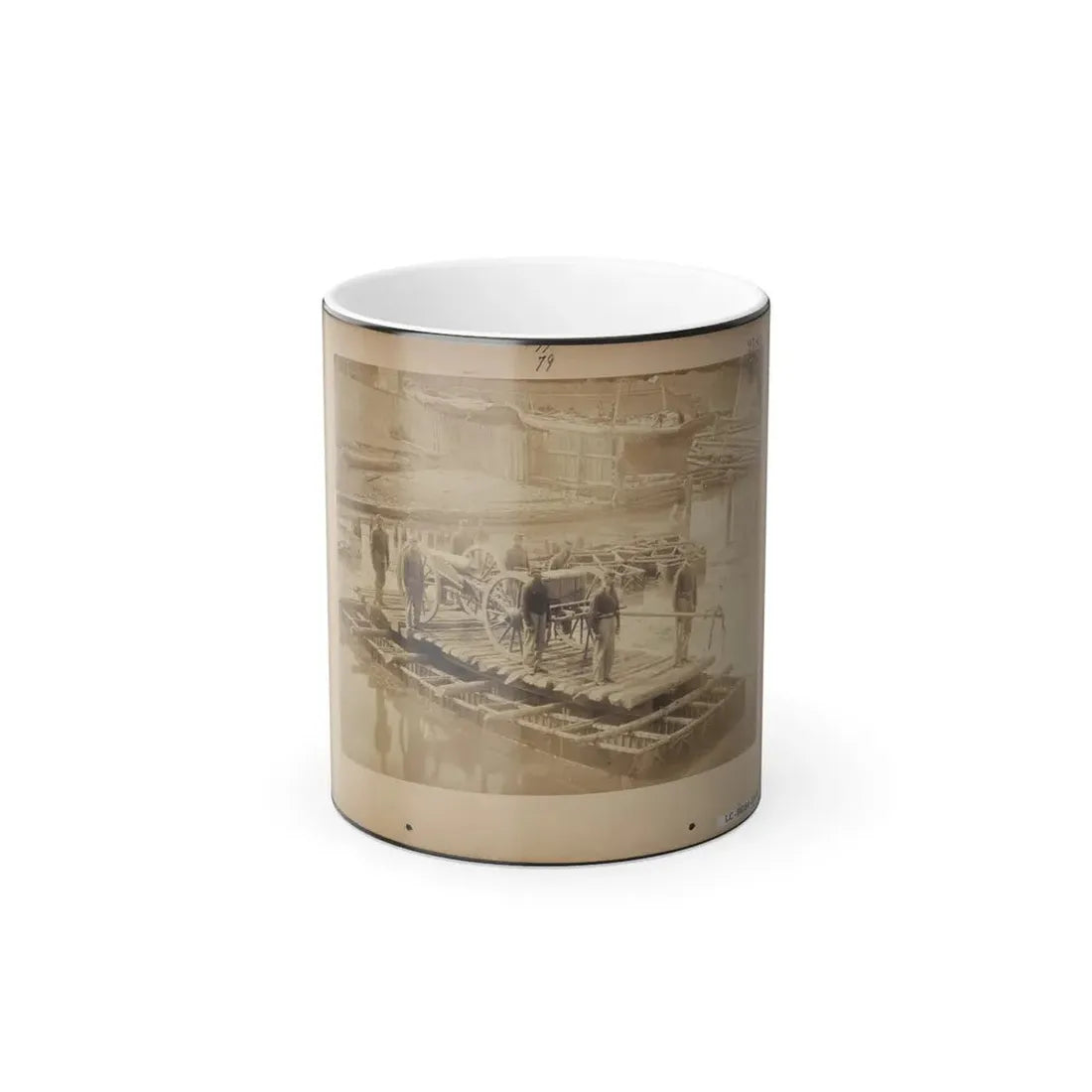 Raft of Blanket Boats Ferrying Field Artillery and Soldiers Across the Potomac River (U.S. Civil War) Color Changing Coffee Mug 11oz - Go Mug Yourself