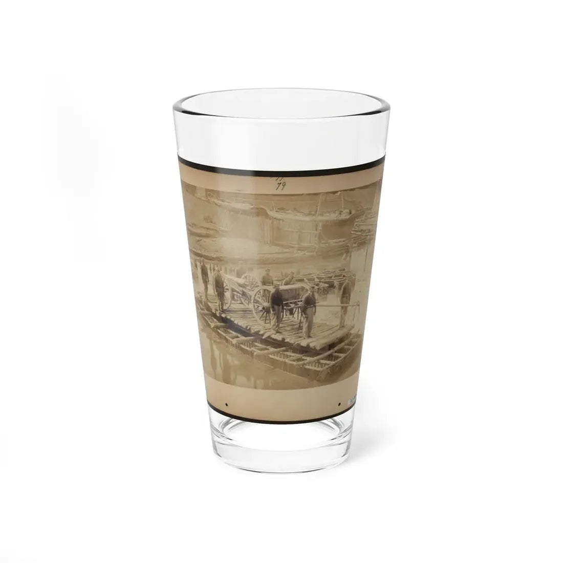 Raft Of Blanket Boats Ferrying Field Artillery And Soldiers Across The Potomac River (U.S. Civil War) Pint Glass 16oz 16oz - Go Mug Yourself