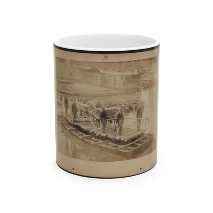 Raft Of Blanket Boats Ferrying Field Artillery And Soldiers Across The Potomac River (U.S. Civil War) White Coffee Mug 11oz - Go Mug Yourself
