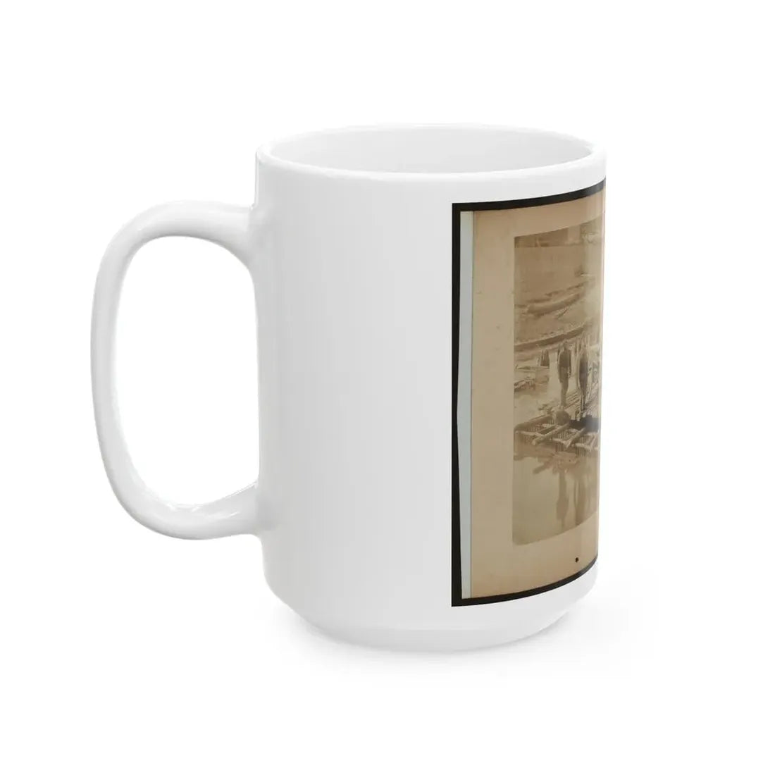 Raft Of Blanket Boats Ferrying Field Artillery And Soldiers Across The Potomac River (U.S. Civil War) White Coffee Mug - Go Mug Yourself