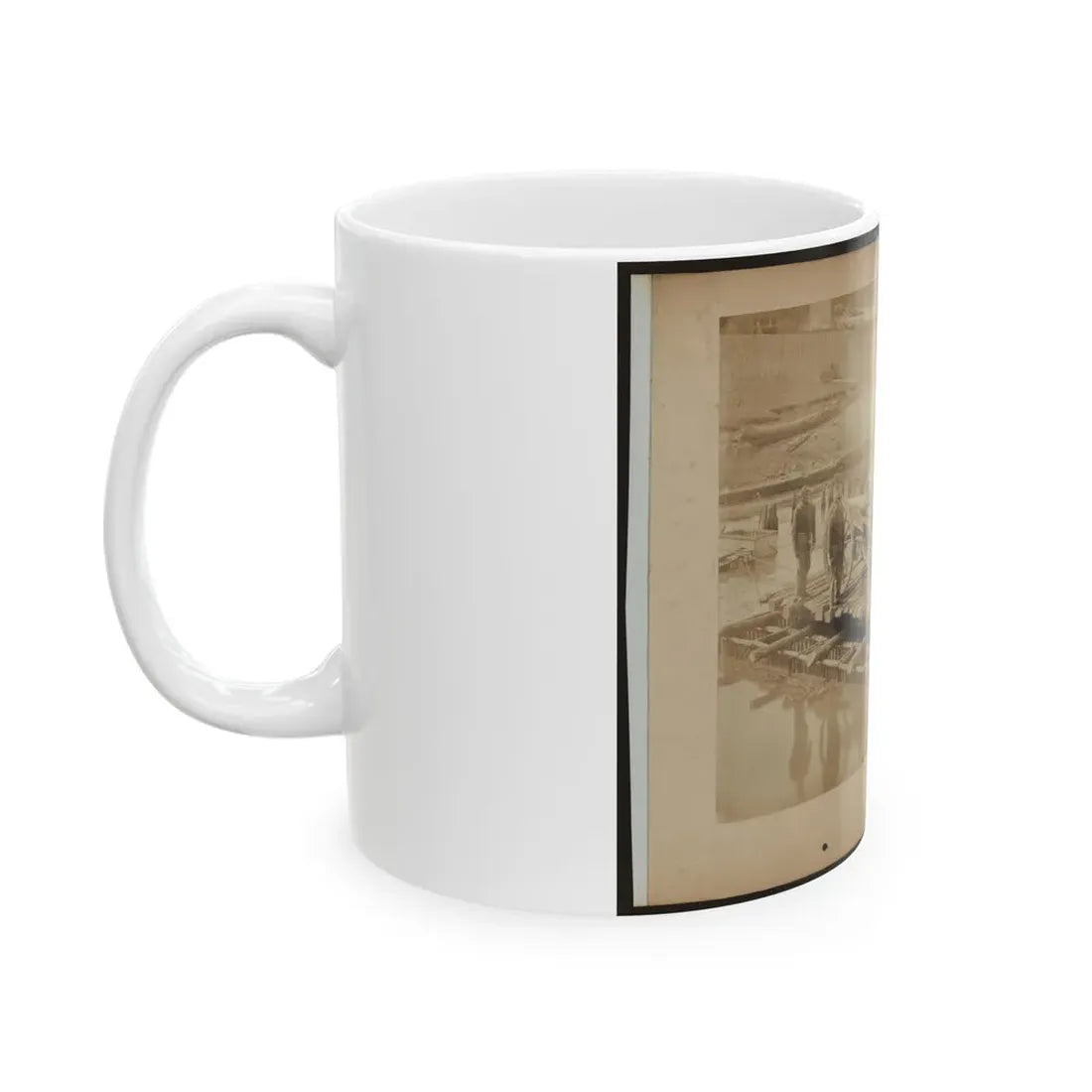Raft Of Blanket Boats Ferrying Field Artillery And Soldiers Across The Potomac River (U.S. Civil War) White Coffee Mug - Go Mug Yourself