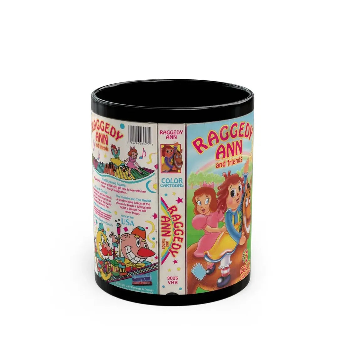 RAGGEDY ANN AND FRIENDS (VHS COVER) - Black Coffee Mug 11oz - Go Mug Yourself