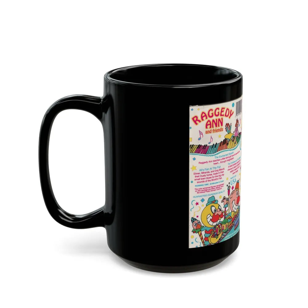 RAGGEDY ANN AND FRIENDS (VHS COVER) - Black Coffee Mug-Go Mug Yourself