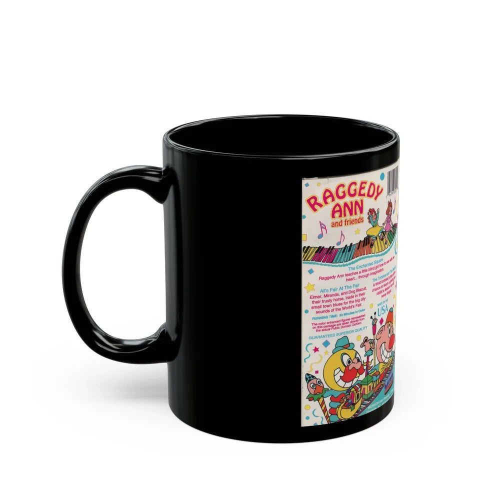 RAGGEDY ANN AND FRIENDS (VHS COVER) - Black Coffee Mug-Go Mug Yourself