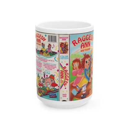 RAGGEDY ANN AND FRIENDS (VHS COVER) - White Coffee Mug 15oz - Go Mug Yourself
