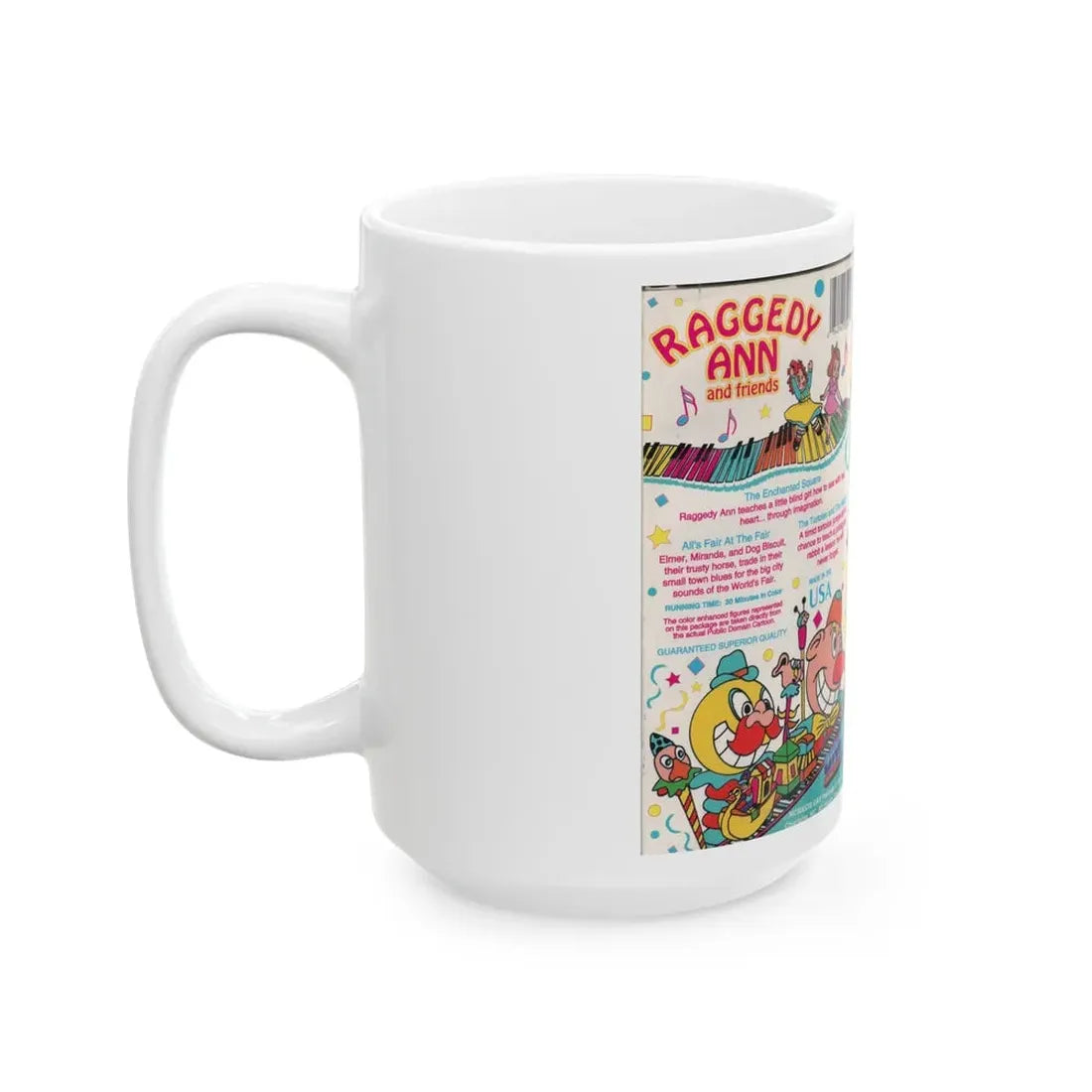 RAGGEDY ANN AND FRIENDS (VHS COVER) - White Coffee Mug - Go Mug Yourself