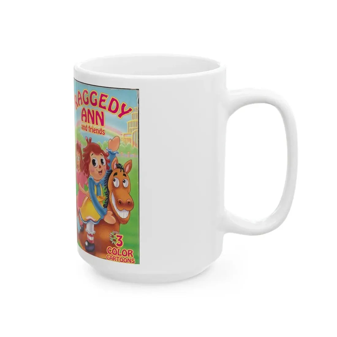 RAGGEDY ANN AND FRIENDS (VHS COVER) - White Coffee Mug - Go Mug Yourself