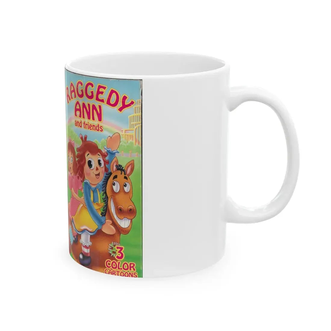 RAGGEDY ANN AND FRIENDS (VHS COVER) - White Coffee Mug - Go Mug Yourself
