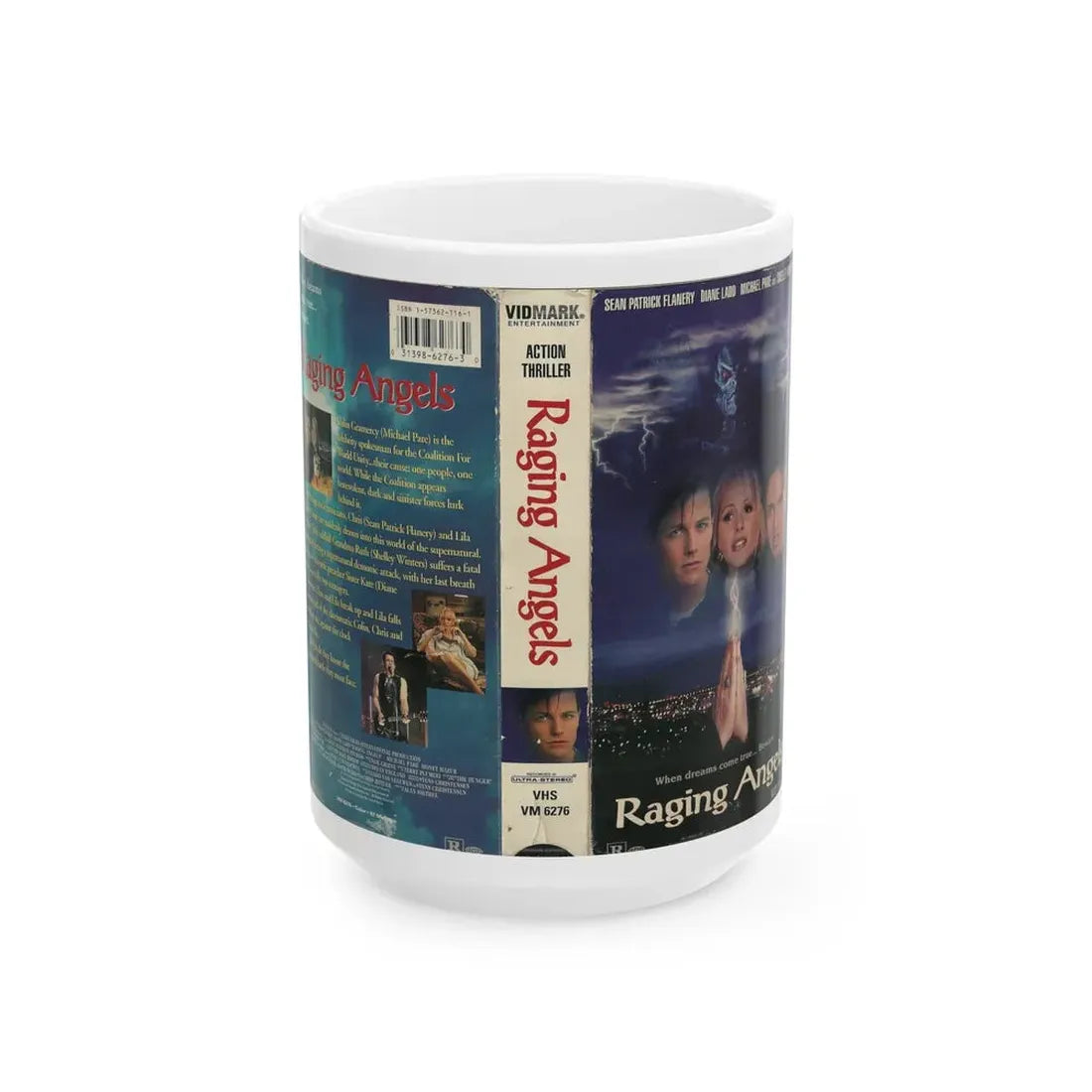 RAGING ANGELS (VHS COVER) - White Coffee Mug 15oz - Go Mug Yourself