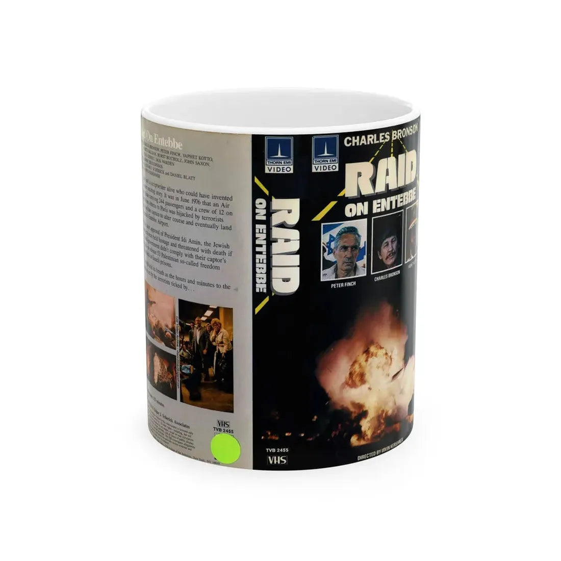 RAID ON ENTEBBE (VHS COVER) - White Coffee Mug 11oz - Go Mug Yourself