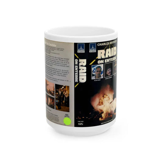 RAID ON ENTEBBE (VHS COVER) - White Coffee Mug 15oz - Go Mug Yourself
