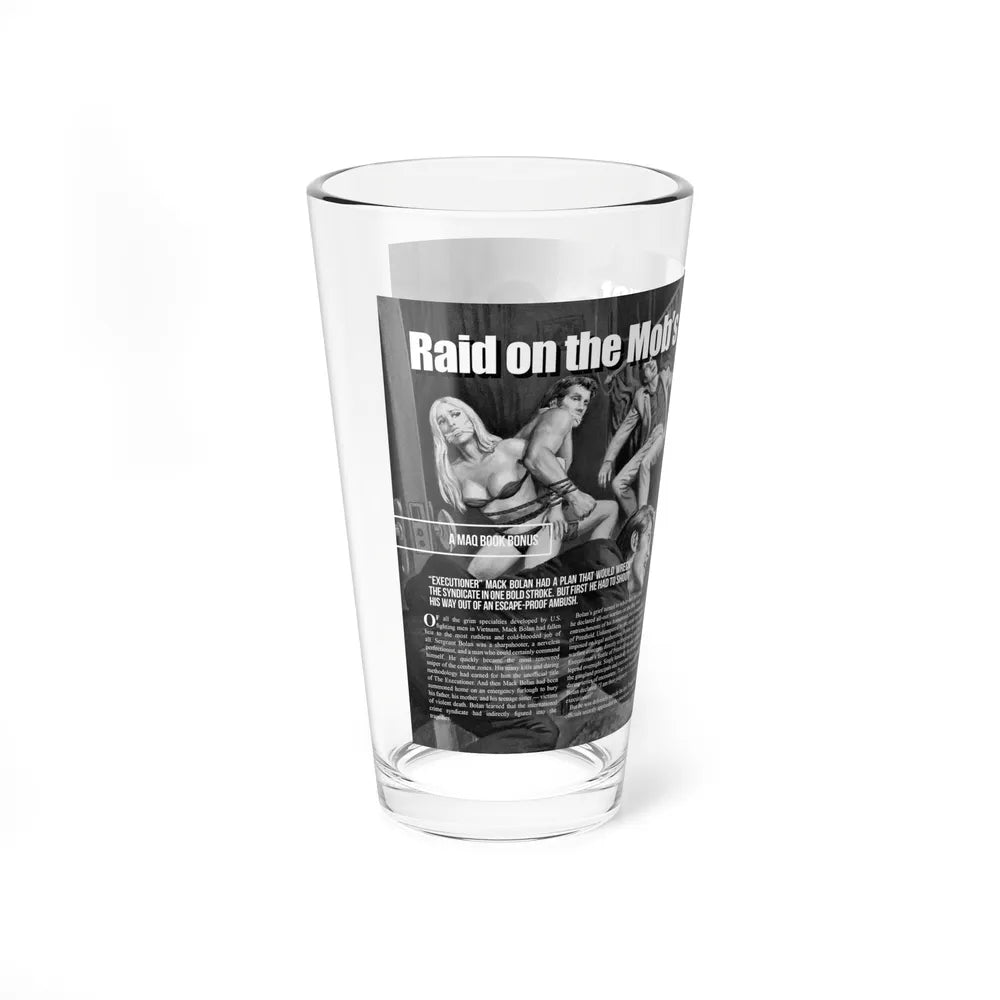 Raid on the Mob's Secret Murder Mansion, Men magazine, September 1971 (Magazine Illustration) Pint Glass 16oz-Go Mug Yourself