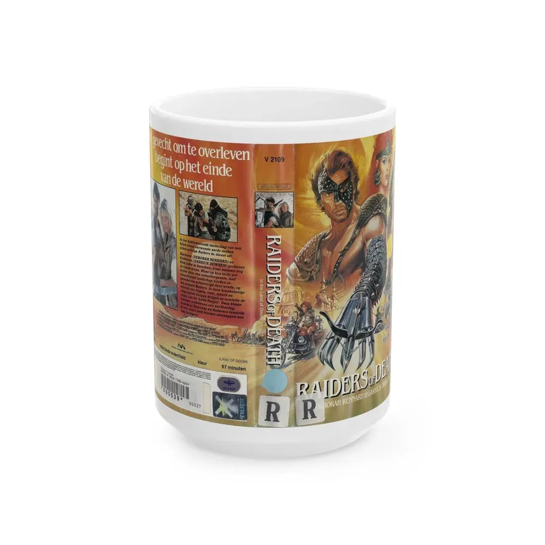 RAIDERS OF DEATH (VHS COVER) - White Coffee Mug 15oz - Go Mug Yourself