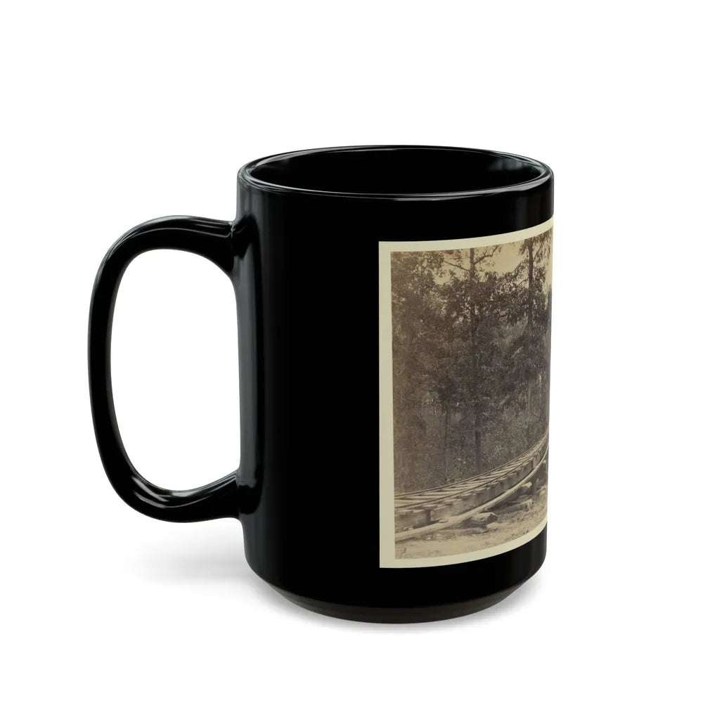 Railroad Bridge With Timber Trestles (U.S. Civil War) Black Coffee Mug-Go Mug Yourself