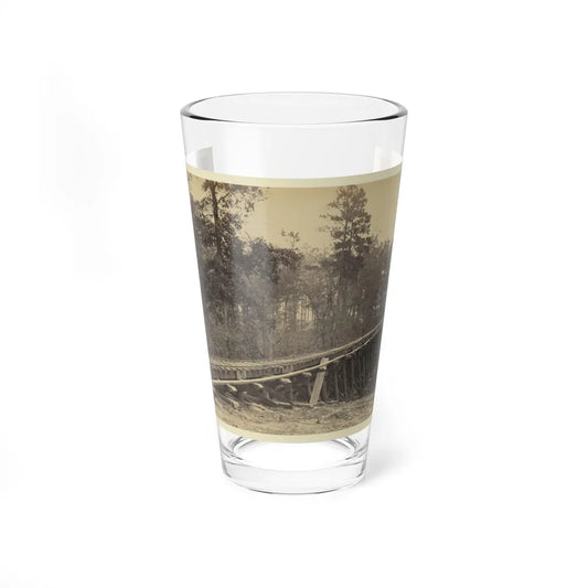 Railroad Bridge With Timber Trestles (U.S. Civil War) Pint Glass 16oz-16oz-Go Mug Yourself