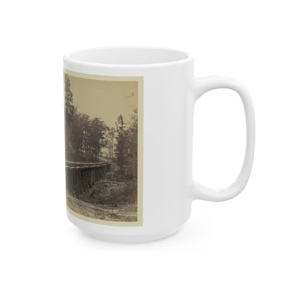 Railroad Bridge With Timber Trestles (U.S. Civil War) White Coffee Mug-Go Mug Yourself