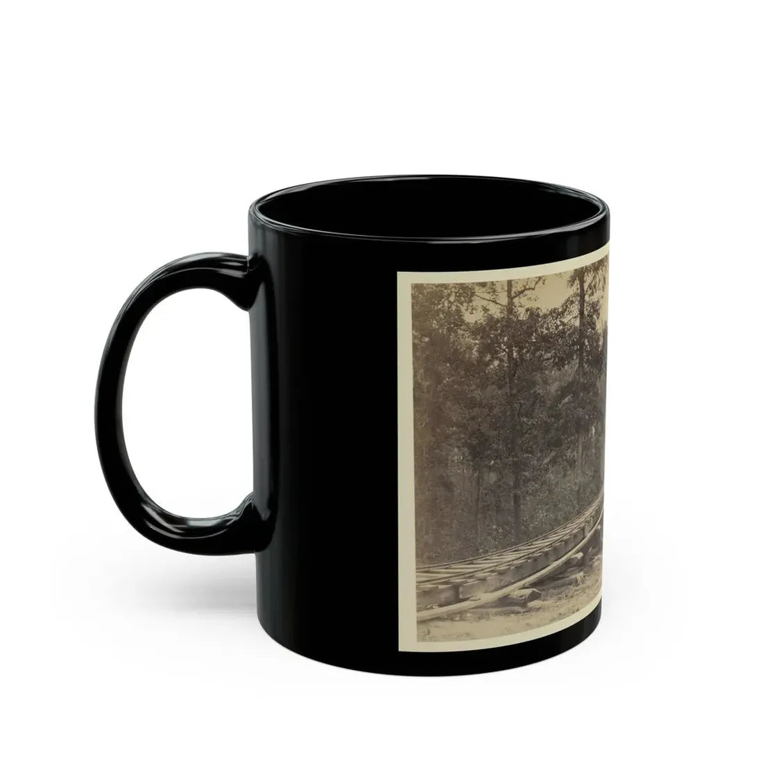 Railroad Bridge With Timber Trestles (U.S. Civil War) Black Coffee Mug - Go Mug Yourself