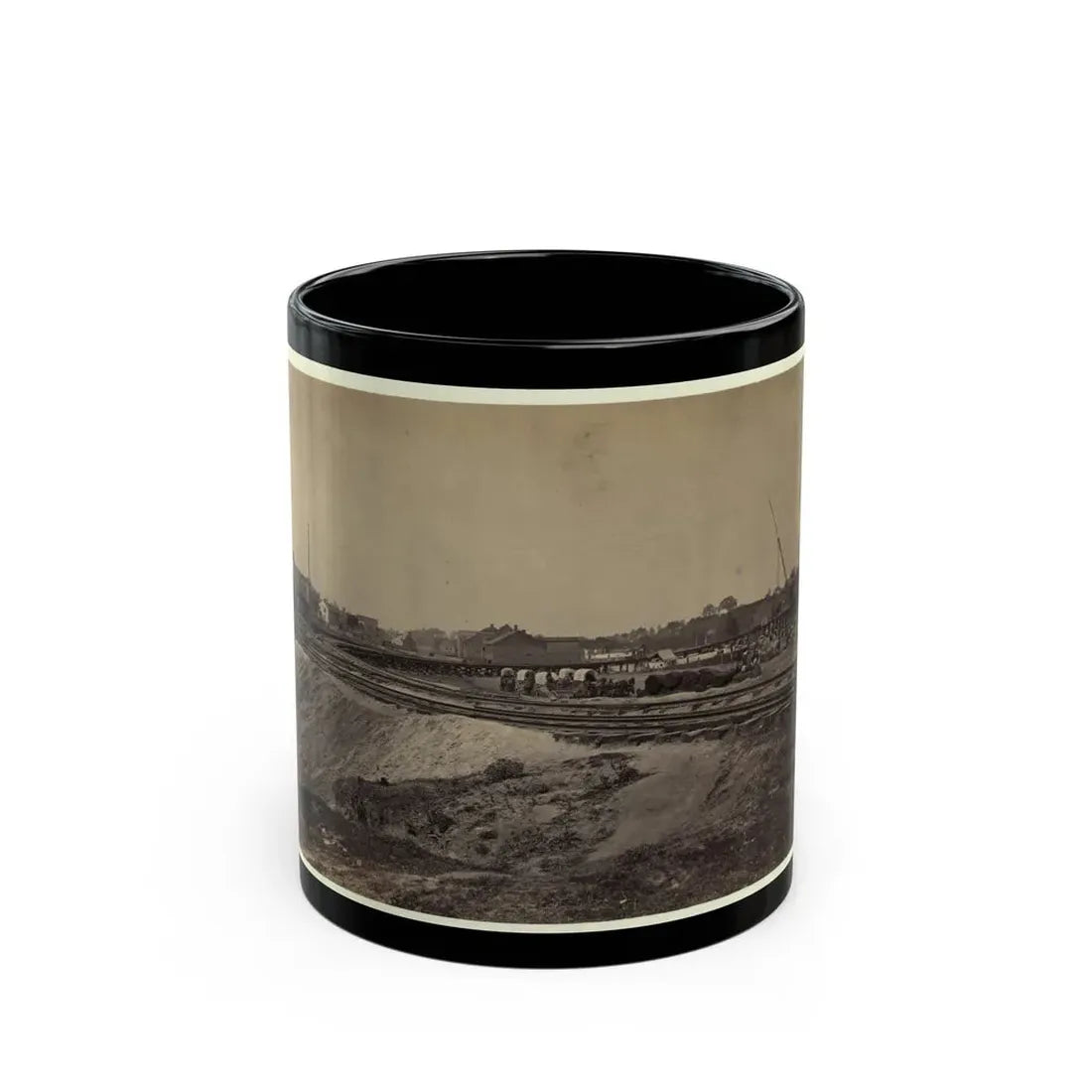 Railroad Construction On The City Point And Army Railroad Line (U.S. Civil War) Black Coffee Mug 11oz - Go Mug Yourself