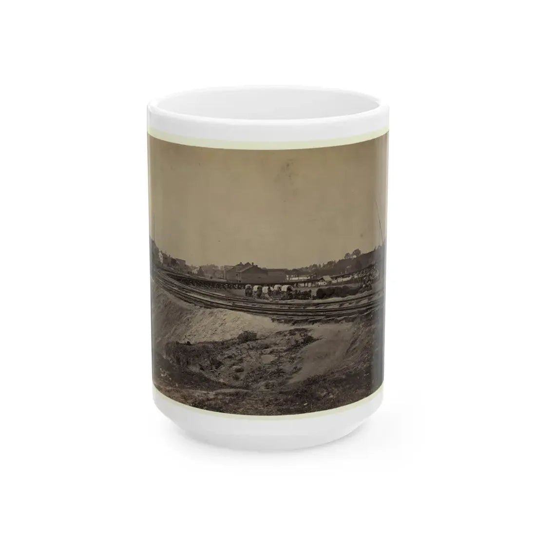 Railroad Construction On The City Point And Army Railroad Line (U.S. Civil War) White Coffee Mug 15oz - Go Mug Yourself