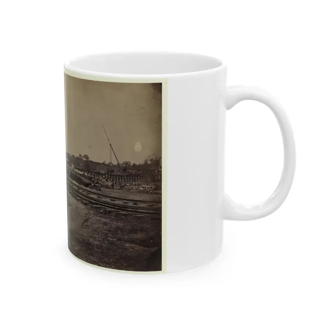 Railroad Construction On The City Point And Army Railroad Line (U.S. Civil War) White Coffee Mug - Go Mug Yourself