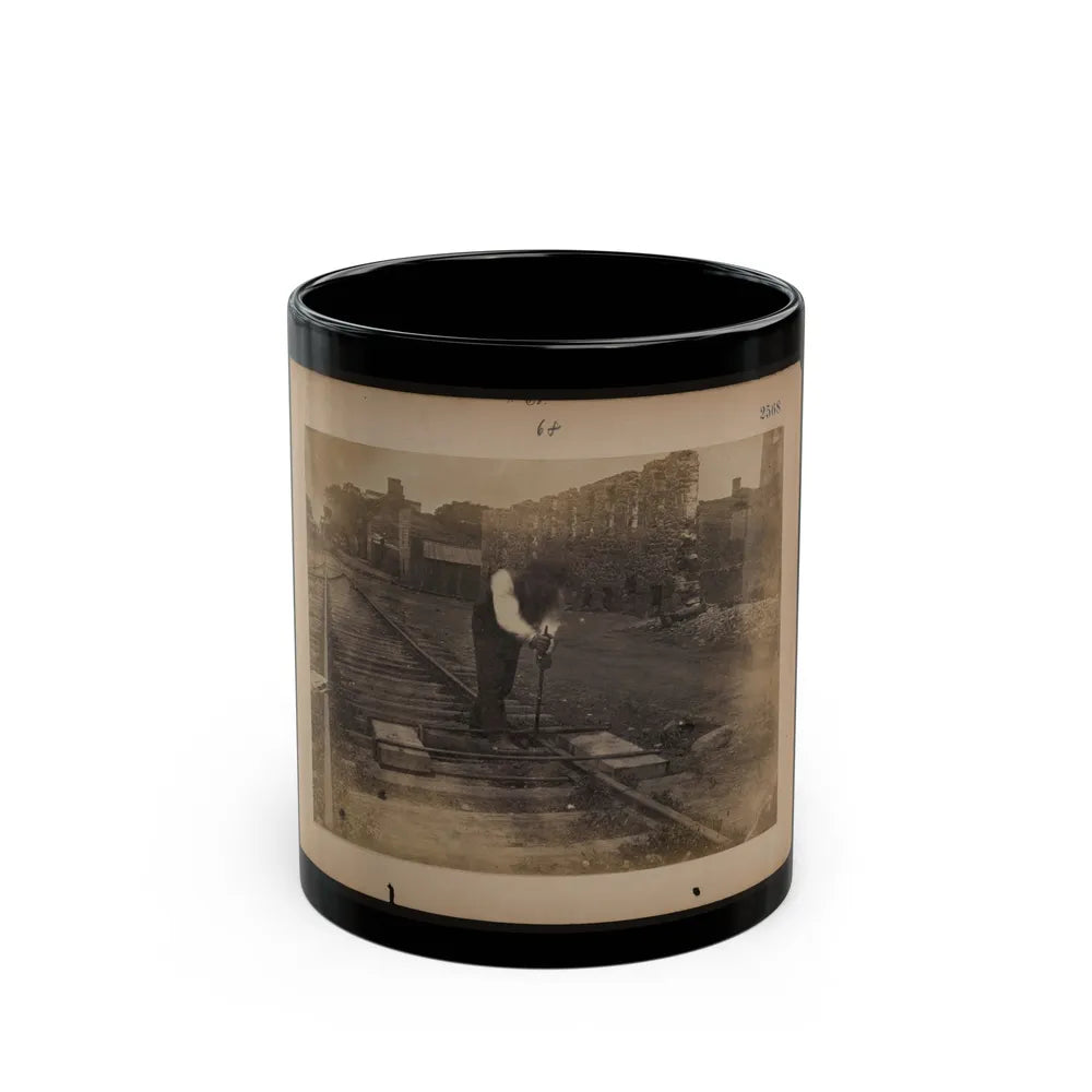 Railroad Construction Worker Straightening Track (U.S. Civil War) Black Coffee Mug-11oz-Go Mug Yourself